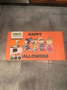 Peanuts 20x39 Orange Happy Halloween Anti fatigue kitchen mat